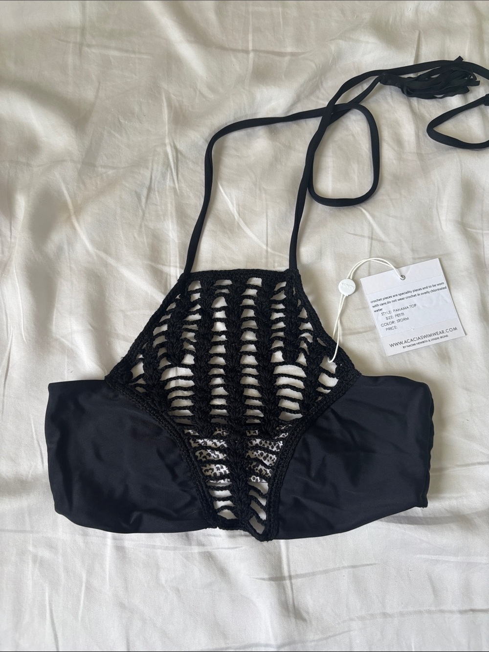 Acacia Panama Crochet Halter Bikini Top BNWT